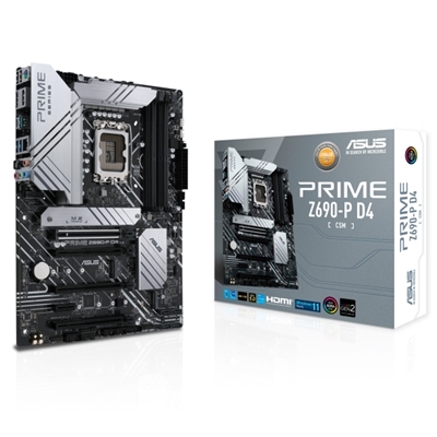 MB ASUS PRIME Z690-P D4-CSM LGA1700 4XDDR4DC-5333O.C. DP HDMI 1XPCIE5.0X16 1XPCIE4.0X16 4XSATA3R M.2 GBLAN ATX 90MB18P0-M0EAYC