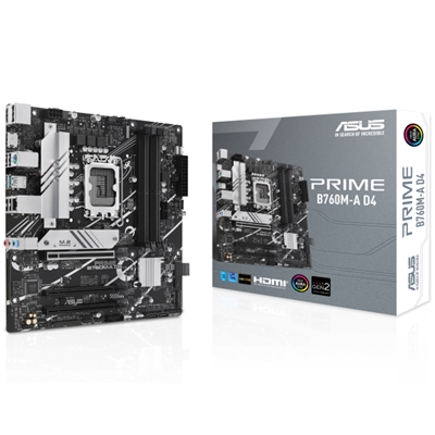 MB ASUS PRIME B760M-A D4 B760 LGA1700 4XDDR4DC-5333O.C. 1XPCIE4.0X16 2XHDMI DP 4XSATA3R M.2 USB3.2 MATX 90MB1D00-M0EAY0