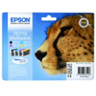 MULTIPACK EPSON ''GHEPARDO'' C13T07154010/12 1 NERO T071140 +3 COLOR T071240/340/440 SCD78 E DX4-5-6000-8400