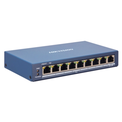 SWITCH 9P LAN HIKVISION DS-3E1309P-EI 8P 10/100M RJ45 POE+1P GIGABIT RJ45 802.3AF/AT POE 110W - L2 SMART MANAGED