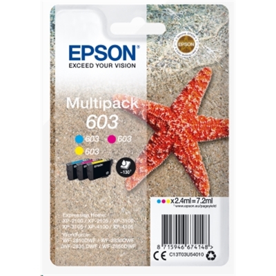 MULTIPACK EPSON 603 ''STELLA MARINA'' C13T03U54010 3COL C/M/Y X XP-2100/XP-3100/XP-4100 - WF-2810DWF/WF-2830DWF/WF-2850DWF