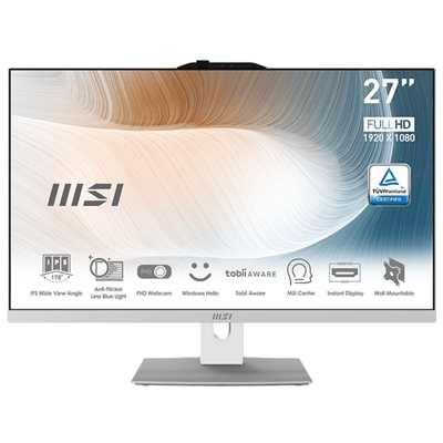 LCDPC MSI MODERN AM272P 12M-459IT 27''IPS FHD AG MM WHITE I5-1235U 8GBDDR4 SSD512GB W11PRO LAN WIFI BT HDMI 6USB TPM VESA