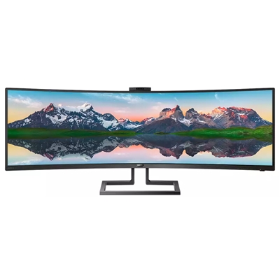 MONITOR PHILIPS LCD CURVED LED 48.8'' 32:9 499P9H/00 4K 5MS MM DQHD 3000:1 BLACK 2XHDMI DP USB-C USB3.1 WEBCAM VESA FINO:31/01