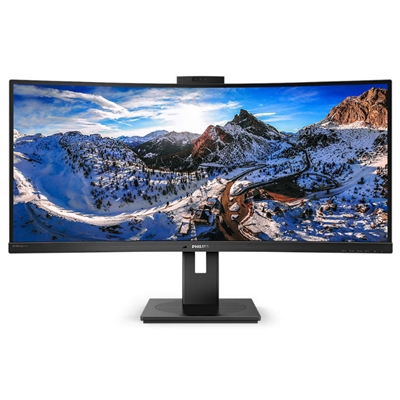 MONITOR PHILIPS LCD CURVED LED 34'' 21:9 346P1CRH/00 4MS MM SOFTBLUE UHD 3000:1 BLACK HDMI DP 5XUSB USB-C WEBCAM VESA FINO:31/01