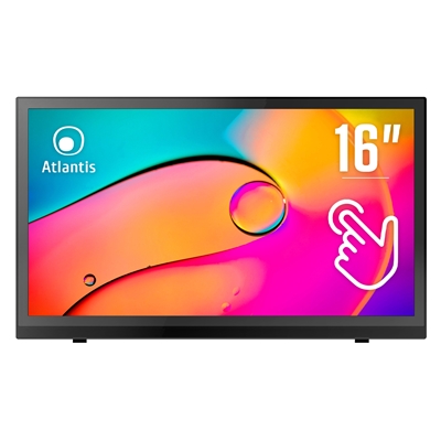 MONITOR TOUCH ATLANTIS MULTIMEDIALE 16'' (15.6'') A05-T16A-VHM 10 TOCCHI OD 15MS/TYP 16,6MS,CONT.1000:1 FULL HD 1080P - FINO:31/01