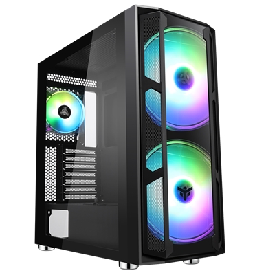 CABINET ITEK MAJES 20 EVO - GAMING FULL TOWER, 2X20CM ARGB FAN, USB3, FRONT & SIDE PANEL TEMP GLASS (ITGCAMAJ20E) FINO:31/01