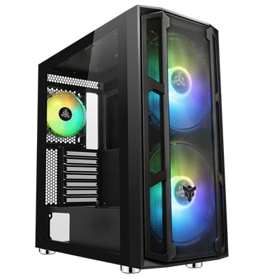 CABINET ITEK MAJES 20 MESH EVO - GAMING FULL TOWER, 2X20CM ARGB FAN, USB3, FRONT MESH, SIDE GLASS (ITGCAMAJ20ME)