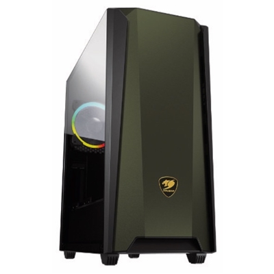 CABINET MIDI TOWER COUGAR 385BMS0G MX660 IRON RGB MIDNIGHT GREEN 213X495X474MM 7SLOT 2X3,5'' 5X2,5'' VETRO 1XFAN ARGB