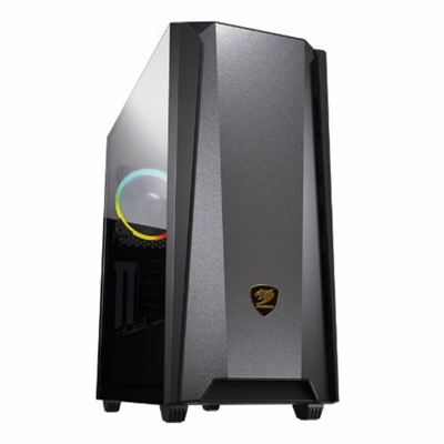 CABINET MIDI TOWER COUGAR 385BMS0B MX660 IRON RGB DARK BLACK 213X495X474MM 7SLOT 2X3,5'' 5X3,5'' VETRO 1XFAN ARGB