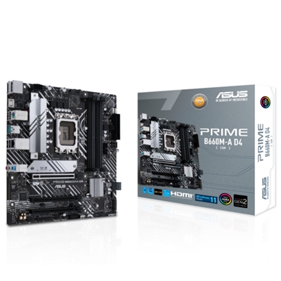 MB ASUS PRIME B660M-A D4-CSM B660 LGA1700 4XDDR4DC-5333OC 2XHDMI DP 1XPCIE4.0X16 4XSATA3R M2 GBLAN USB3.2 MATX 90MB19 FINO:31/01