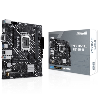 MB ASUS PRIME H610M-D H610 LGA1700 2XDDR5DC-5600 HDMI VGA 1XPCIE4.0X16 4XSATA3 M2 GBLAN USB3.2 MATX 90MB1G80-M0EAY0