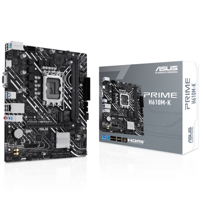 MB ASUS PRIME H610M-K H610 LGA1700 2XDDR5DC-5600 HDMI VGA 1XPCIE4.0X16 4XSATA3 M2 GBLAN USB3.2 MATX 90MB1GA0-M0EAY0