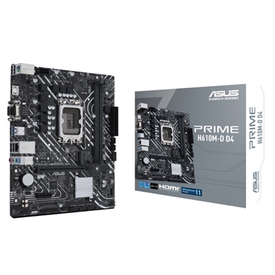 MB ASUS PRIME H610M-D D4 H610 LGA1700 2XDDR4DC-3200 HDMI D-SUB 1XPCIE4.0X16 4XSATA3 M2 GBLAN USB3.2 MATX 90MB1A00-M0EAY0