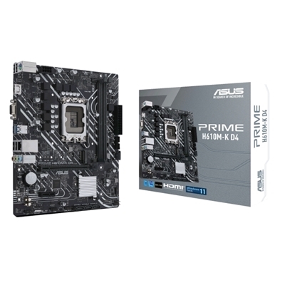 MB ASUS PRIME H610M-K D4 H610 LGA1700 2XDDR4DC-3200 HDMI D-SUB 1XPCIE4.0X16 4XSATA3 M2 GBLAN USB3.2 MATX 90MB1A10-M FINO:31/01