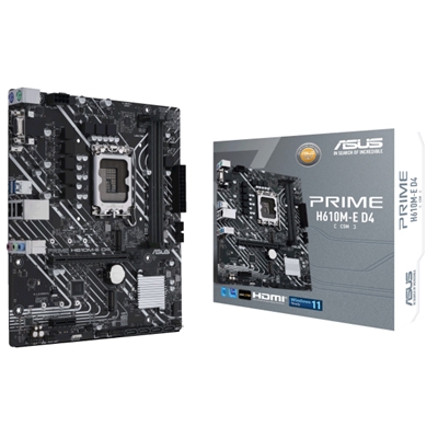 MB ASUS PRIME H610M-E D4-CSM H610 LGA1700 2XDDR4DC-3200 D-SUB HDMI DP 1XPCIE4.0X16 4XSATA3 M2 GBLAN USB3.2 MATX 90MB1 FINO:31/01