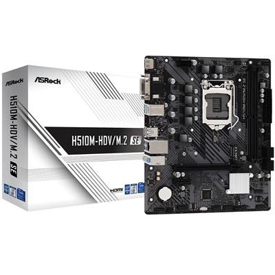 MB ASROCK H510M-HDV/M2 SE H510 LGA1200 2XDDR4DC-2933 1XPCIE4.0X16 HDMI D-SUB DVI-D 4XSATA3 M.2 GBLAN MATX 90-MXBM00-A0UAYZ