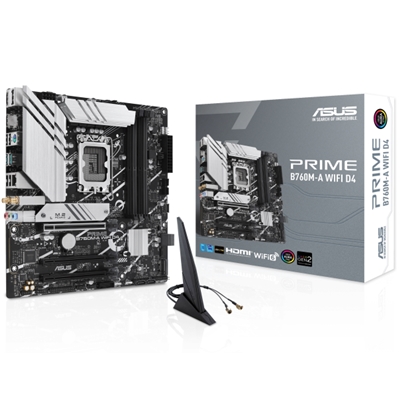 MB ASUS PRIME B760M-A WIFI D4 B760 LGA1700 4XDDR4DC-5333O.C. 1XPCIE4.0X16 DP 2XHDMI 4XSATA3R M.2 WI-FI MATX 90MB1CX0-M0EAY0