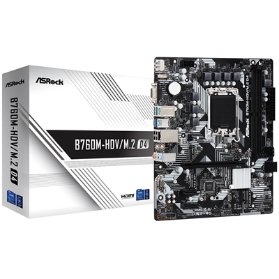 MB ASROCK B760M-HDV/M.2 D4 LGA1700 2XDDR4DC-5333OC 1XPCIE4.0X16 HDMI DP D-SUB 4XSATA3R M.2 USB3.2 GBLAN MATX 90-MXBL40-A0UAYZ