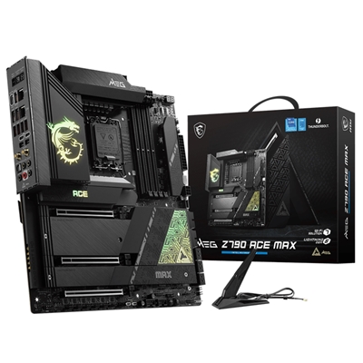 MB MSI MEG Z790 ACE MAX LGA1700 4XDDR5DC-7800+O.C. THUNDERBOLT 1XDP 1XPCIE5.0X16 5XM.2 6XSATA3R 2XGBLAN USB3.2 WIFI-7E BT E-ATX