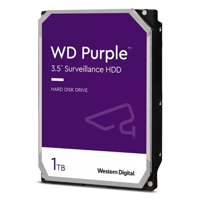 HARD DISK SATA3 3.5'' 1000GB(1TB) WD10PURZ WD 64MB CACHE INTELLIPOWER PURPLE VIDEOSORVEGLIANZA 24X7 CERTIFIED REPAIR