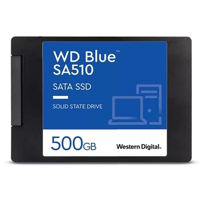 SSD-SOLID STATE DISK 2.5'' 500GB SATA3 WD BLUE SA510 WDS500G3B0A READ:560MB/S-WRITE:510MB/S