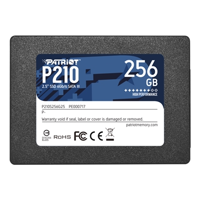 SSD-SOLID STATE DISK 2.5'' 256GB SATA3 PATRIOT P210S256G25 P210 READ:500MB/S-WRITE:400MB/S