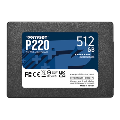 SSD-SOLID STATE DISK 2.5'' 512GB SATA3 PATRIOT P220S512G25 P220 READ:550MB/S-WRITE:500MB/S