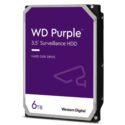 HARD DISK SATA3 3.5'' 6000GB(6TB) WD64PURZ WD 256MB CACHE 5640RPM PURPLE VIDEOSORVEGLIANZA 24X7