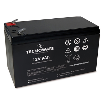 BATTERIA X UPS/ANTIFURTI/ETC. 12V 9.0AH TECNOWARE - EACPE12V09ATWP - CM. 151X65X94+5 (LXPXH) ERMETICA AL PIOMBO