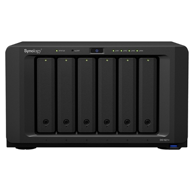 NAS SYNOLOGY DS1621+ X 6HD 3.5''/2.5''SATA/SSD>NO HD<QUAD CORE2.2GHZ-4GB DDR4 SO-DIMM-4P GIGA-3P USB3.2+2P ESATA-GAR. 3 ANNI