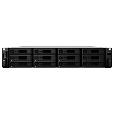 NAS SYNOLOGY RS3618XS X12HD 3.5''/2.5'' SATA2/3>NO HD<RACK-XEONQUADC.2.4GHZ-DDR4 8GB ECC-4P GIGA-4P USB+2P ESP.-SUPP.75 TELEC.