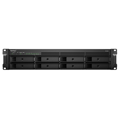 NAS SYNOLOGY RS1221+ X 8HD 3.5''/2.5''SATA>NO HD<RACK-QUADCORE 2.2GHZ-DDR4 4GB ECC-4P 1GBE RJ45-2P USB3.2+1P ESATA-SUPP. 40 TELEC.