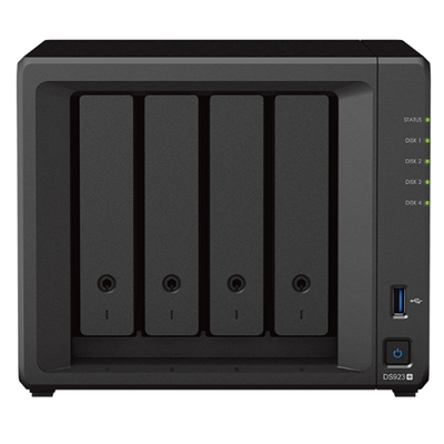 NAS SYNOLOGY DS923+ X 4HD/SSD 3.5''/2.5''SATA >NO HD<2-CORE AMD FIBNO 3.1GHZ-DDR4 4GB-2P GIGA-2P USB-1P ESATA-SUPP.FINO 40 TEL