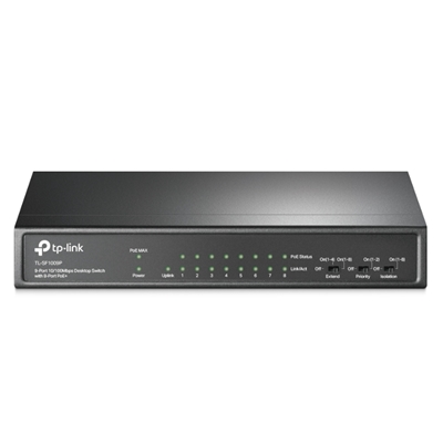 SWITCH 9P LAN 10/100M TP-LINK TL-SF1009P DESKTOP CON 8P POE+ 1P 10/100 NON POE-GARANZIA 3 ANNI- FINO:29/02