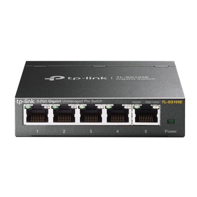 SWITCH 5P LAN GIGABIT TP-LINK TL-SG105E EASY SMART IGMP SNOOPING,MTU/PORT/TAG-BASED VLAN QOS -GARANZIA A VITA