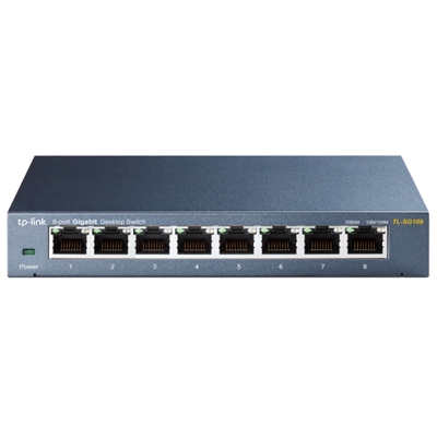 SWITCH 8P LAN GIGABIT TP-LINK TL-SG108 METAL SUPPORTS GMP SNOOPING,IEEE802.1P QOS, PLUG&PLAY -GARANZIA 3 ANNI FINO:31/01