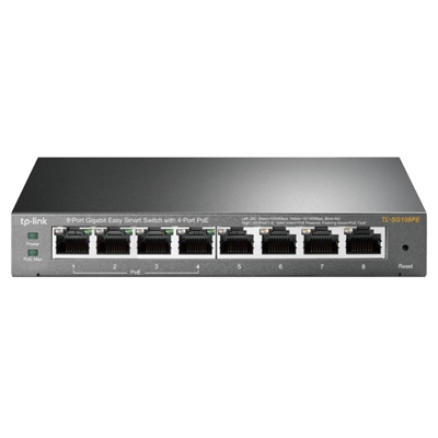 SWITCH 8P LAN GIGABIT TP-LINK TL-SG108PE EASY SMART 4P POE IGMP SNOOPING,MTU/PORT/TAG-BASED VLAN QOS -GARANZIA A VITA