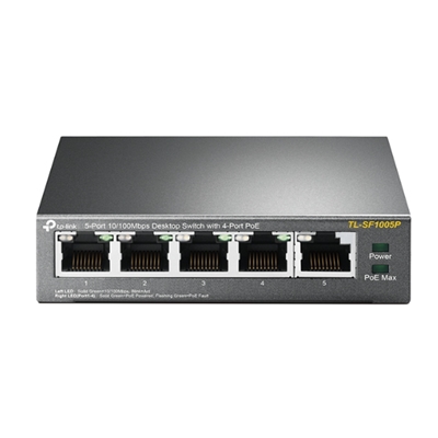 SWITCH 5P LAN 10/100M TP-LINK TL-SF1005P DESKTOP 4P POE FAST ETHERNET -GARANZIA A VITA