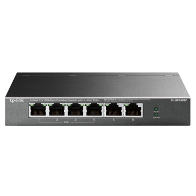 SWITCH 6P LAN 10/100M TP-LINK TL-SF1006P DESKTOP 4P POE+ FAST ETHERNET -GARANZIA A VITA