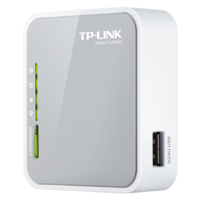 WIRELESS N ROUTER 3G PORTATILE TP-LINK TL-MR3020 150M 802.11NGB 1P WAN/LAN 10/100 1P USB + 1P MINI USB - GARANZIA 3 ANNI-