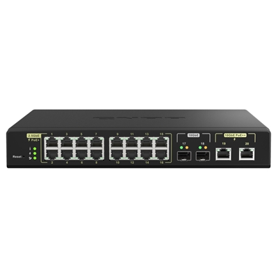 SWITCH QNAP QSW-M2116P-2T2S 16P POE 2.5GBE RJ45 802.3AT(30W)+2P POE 10GBE SFP+ 2P POE 10GBE RJ45 WITH 802.3BT(90W)