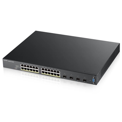 SWITCH 24P GIGABIT POE+4P 10 GIGABIT SFP ZYXEL XGS2210-28HP-EU0101F SUPP. IPV6, ISTACKING, VLAN - RACK