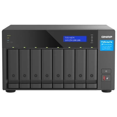 NAS QNAP TVS-H874X-I9-64G 8HD 3,5''/2,5''SATA>NO HD<2P 2.5GBE 3P USB3.2-64GB DDR4 SODIMM-CPU 16-CORE I9