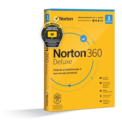 NORTON BOX 360 DELUXE -- 3 DISPOSITIVI (21429140) - 25GB BACKUP FINO:26/01