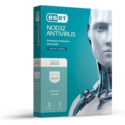 ESET NOD32 ANTIVIRUS - 2 UTENTI 106T21Y-N / EAVH-N1-A2-BOX