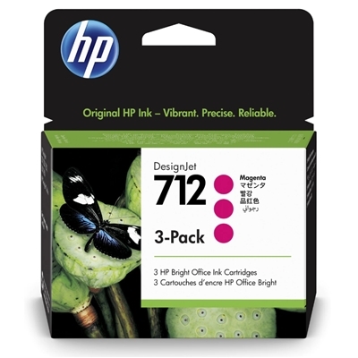 CARTUCCIA HP 712 3ED78A MAGENTA DESIGNJET 3-PACK 29ML ADATTA A DESIGNJET STUDIO, T210, T230, T250, T630, T650