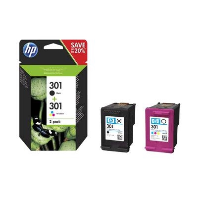 CARTUCCIA HP 301 MULTIPACK N9J72AE NERO+COLORE 190+165PG HVS