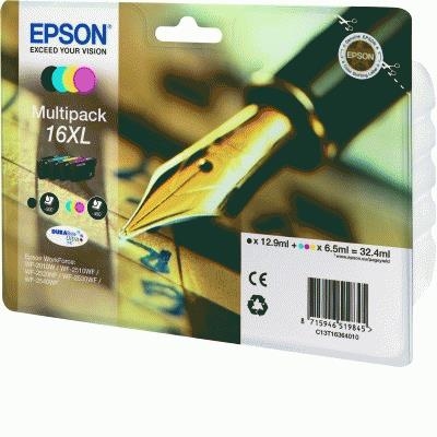 MULTIPACK EPSON 16XL ''PENNA E CRUCIVERBA'' C13T16364010/12 4INK X WF-2510FW/WF-2520NF/WF-2530WF/WF-2540WF/WF-2010W