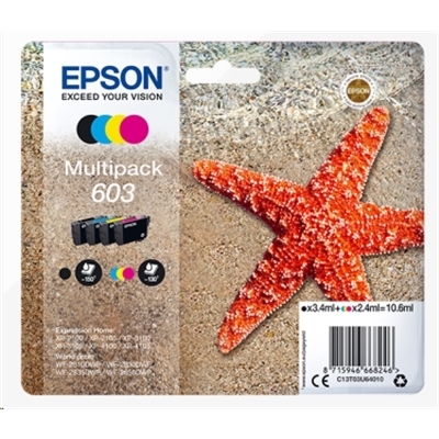 MULTIPACK EPSON 603 ''STELLA MARINA'' C13T03U64010 4COL BK/C/M/Y X XP-2100/XP-3100/XP-4100 - WF-2810DWF/WF-2830DWF/WF-2850DWF