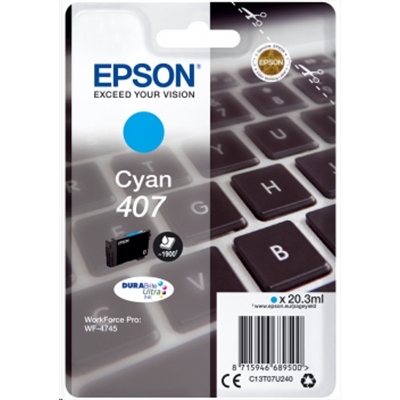 CARTUCCIA EPSON 407 ''TASTIERA'' C13T07U240 CIANO X WF-4745DTWF 1.900PAG.